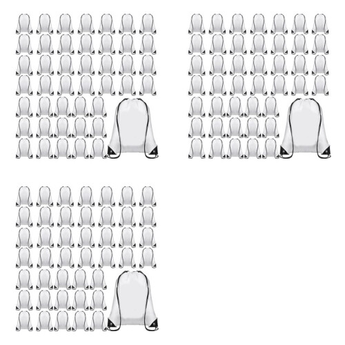 75 Pcs Sublimation Drawstring Bags Bulk White Blank Drawstring Backpacks Reusable Gym Sport Sinch Sack Backpack