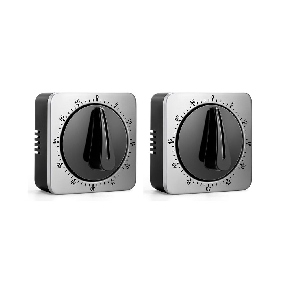 2X Kitchen Timers For Cooking, Chef Cooking Timer Clock With Loud Alarm,Mechanical Desk Timer - No Batteries Required 6031240047962