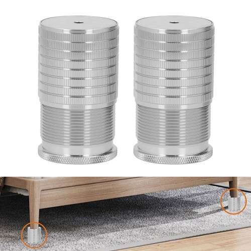 2Pcs Adjustable Aluminum Table Leg Risers 43-75mm Space Gray