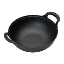 Garden Sanctuary Versatile Dual Handles Cast Iron Wok, 30cm Dia
