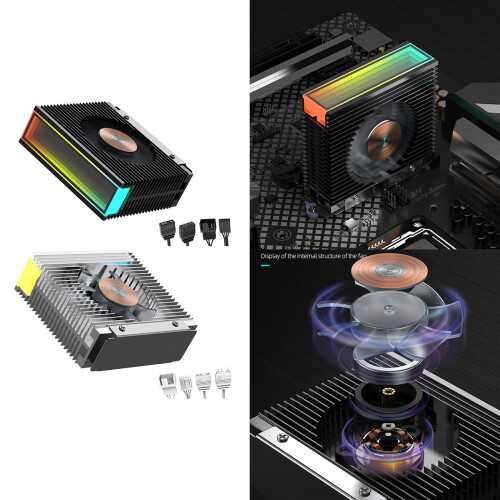 M.2 2280 SSD Heatsink Black ARGB Cooler with Sync Lighting for Gaming PC and Stable Performance 1