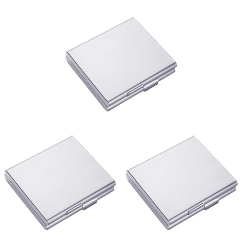 3Pièces Étui Coffret À Cigarettes Argenté Durable Et Élégant 1