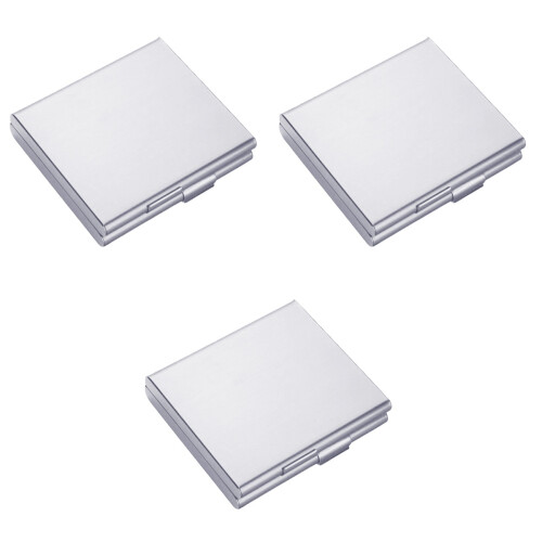 3Pièces Étui Coffret À Cigarettes Argenté Durable Et Élégant 2