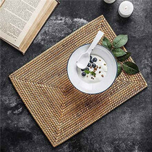 4 Pcs Table Mats Non Slip Rattan Placemats Dining Table Heat Resistant Woven Place Mats Insulation Heat Resistant Mats
