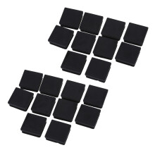 40mm x 40mm Plastikquadrat Rohreinsaetze End Blanking Schwarze Kappen, 20 Stueck