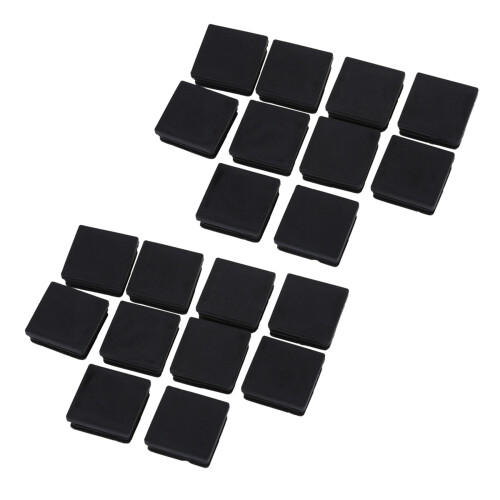 40mm x 40mm Plastic Square Tube Inserts End Blanking Caps Black 20 Pcs