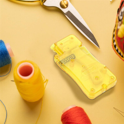 Auto Needle Threader for Hand Sewing,New Simple Needle Threader, Easy to Use Needle Threaders Tool,Yellow 5pcs