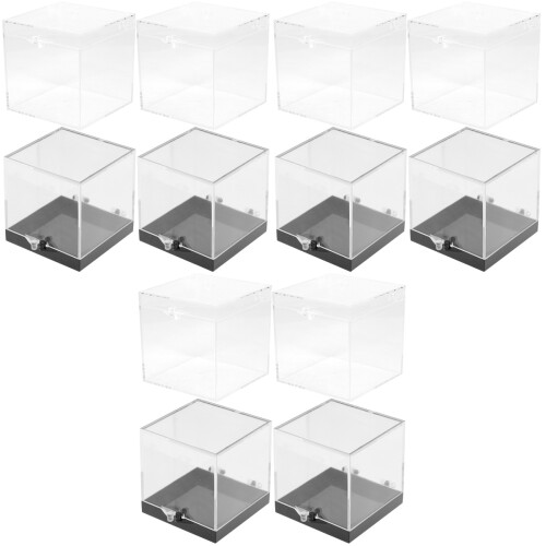12 Pcs Clear Square Cube Storage Display Organizer Containers 2