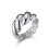 Women's Croissant Braided Chunky Dome Ring Silver Size 10 1