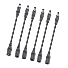 2/4/6/8/10 stuks flexibele stroomverlengkabel, oplaadadapter, 22AWG DC 5,5x2,1mm stroomverlengsnoer, eenvoudig te gebruiken.