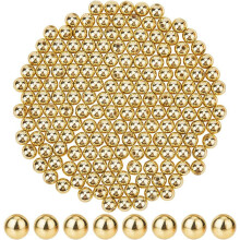 500 Stück 8 mm Kunststoffperlen, runde goldfarbene Imitationsperlen für Armbänder, Halsketten, Ohrringe, DIY-Schmuckherstellung – kompatibel mit