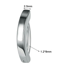 14g/16g rozsdamentes acél köldökpiercing fordított ívű klikkerrel - ezüst - 8mm