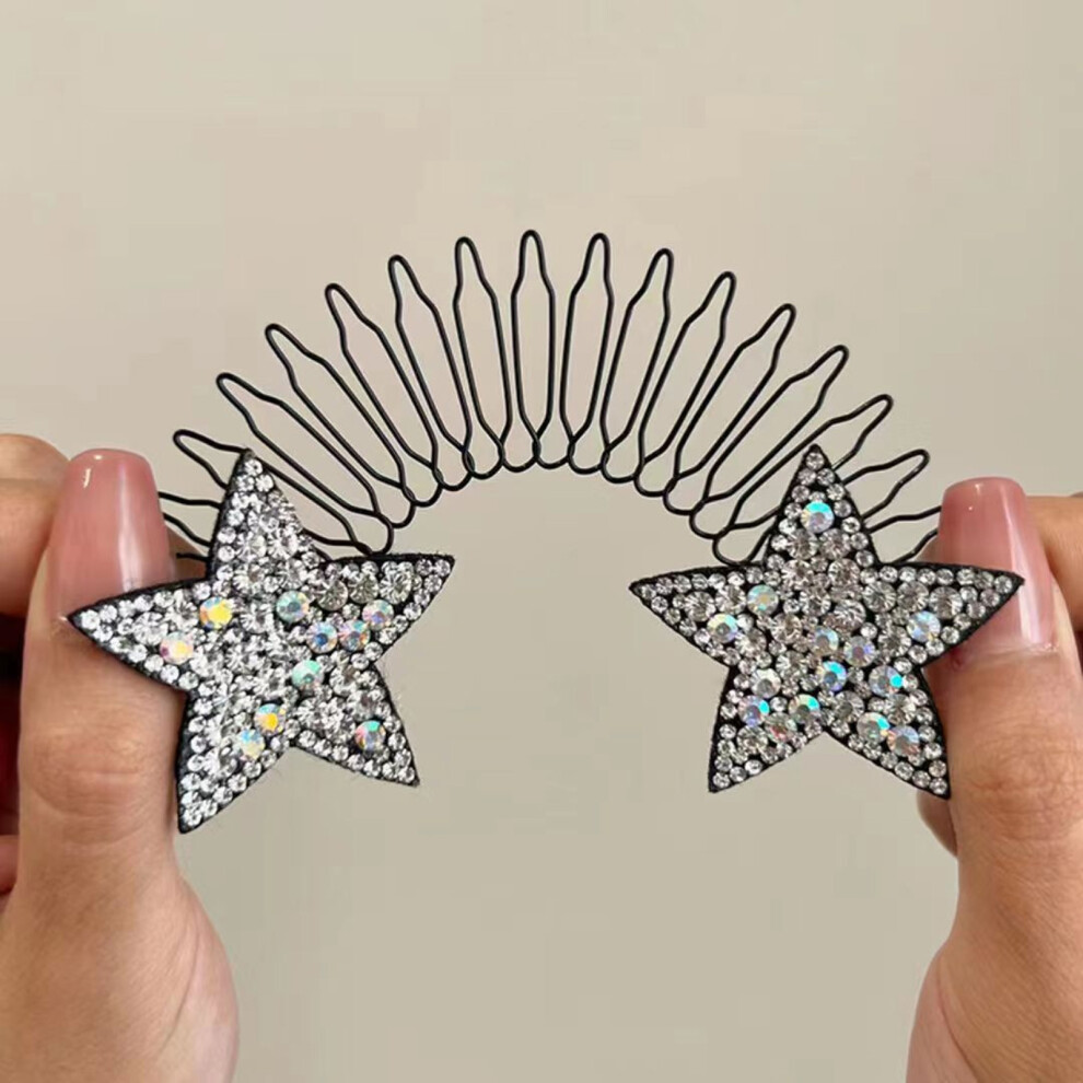 Roc-Electron Silver (Silver) U-Shape Rhinestone Hair Comb For Girls - 50 Char