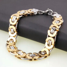 Pulseira bizantina em aço inoxidável para mulheres e homens, 8 mm