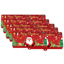 Enveloppe rouge de Noël avec 10 emplacements pour cartes - Tirelire surprise pour fêtes - Boîte de rangement pour cadeaux de Noël - Organisation