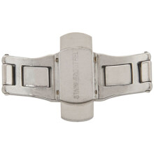 3X Fjärilsspänne med Dubbla Tryckknappar Silver för 21 mm Klockarmband