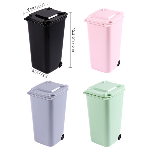 4Pcs Mini Trash Can Desktop Waste Bin Organizer Litter Holder 2