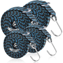 Bungee Cords with Hooks, Bungee Cord Bungee Cord for Luggage, 4 Pieces Bungee Straps Luggage Rope, Adjustable Bungee Cord with Metal Hook