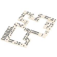 28-teiliges klassisches Plastik- und Buchenholz-Domino-Set für Kinder ab 3 Jahren