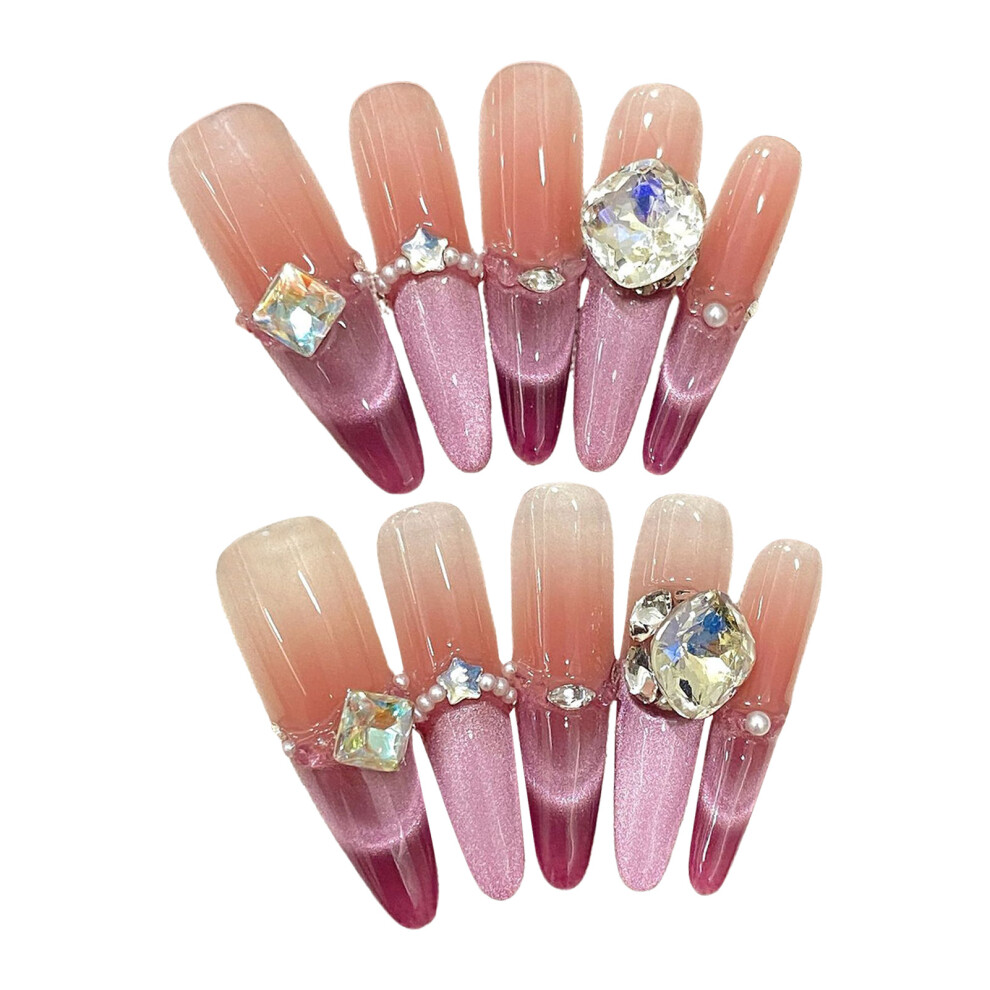 Dcph-Clothing (Xs) Glossy Cat Eye Reusable False Nails