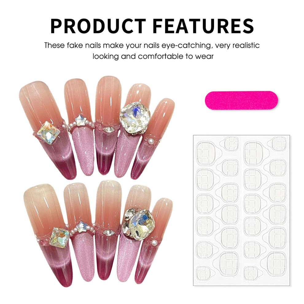 Roc-Electron (S) Glossy Cat Eye Reusable False Nails
