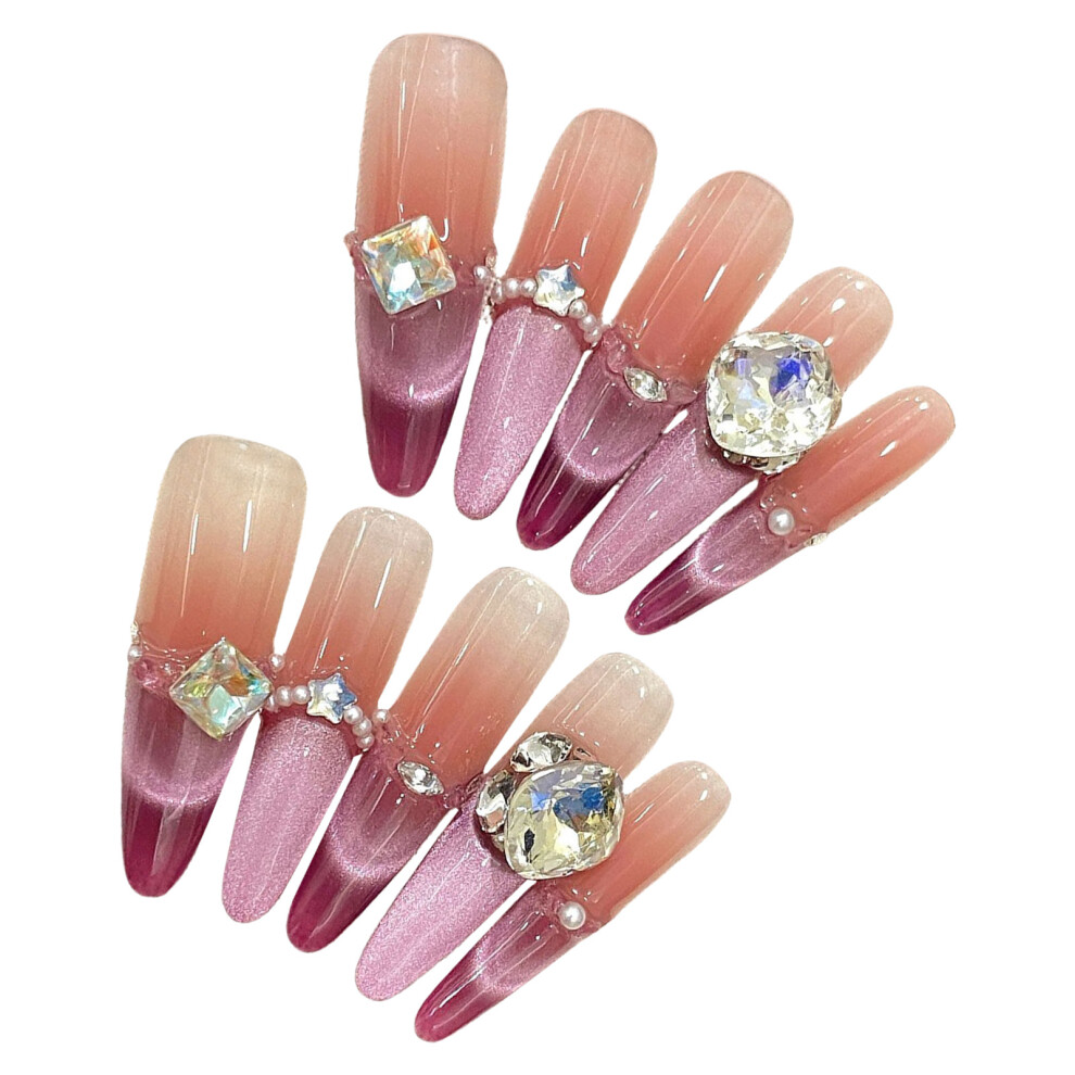 Roc-Electron (L) Glossy Cat Eye Reusable False Nails