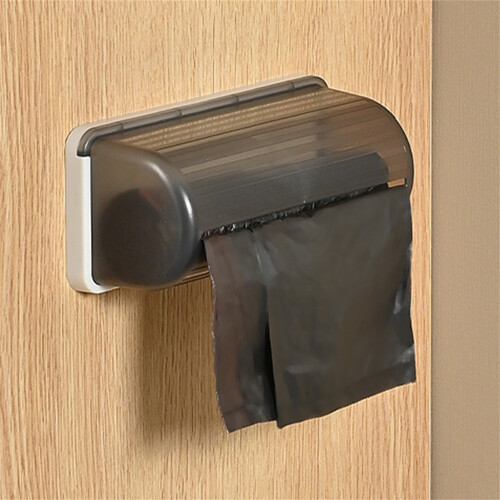 (White) Space-Saving Wall Mount Trash Bag Dispenser