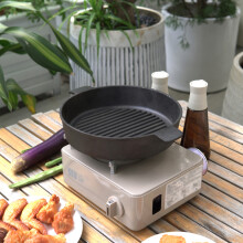 Garden Sanctuary 27cm Round Striped Frying Pan - 5cm Deep, Dual Handles