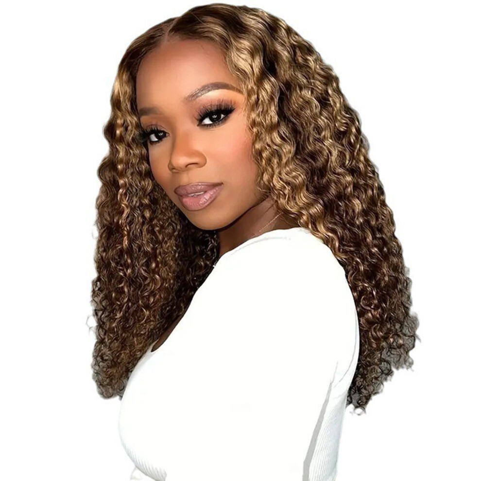 Phui-Pet-Supplies (Piano Color, 18Inch) Afro Curly Synthetic Wigs - Glueless & Kinky For Daily Use