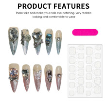 (2462 Long Teardrop) Golden Rhinestone Wedding Nails