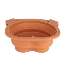 Gamelle pliable pour animaux de compagnie sans rebord en plastique, légère et idéale pour les voyages. Fabriquée en silicone alimentaire, elle