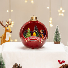 LED Lights Christmas Snow House Village Luminous Ornament Figurine Christmas Decorations Crafts Xmas Decor A