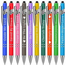10 Penne un Sfera per Ufficio Citazioni Ispiratrici Schermo Snarky Penna Stilo Touch Incoraggiando Scritture Inchiostro Nero, A
