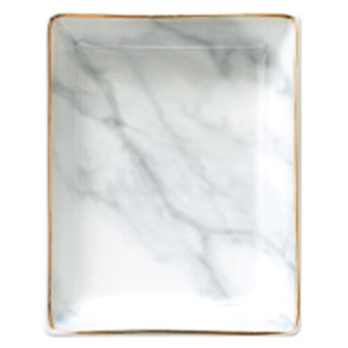 Ceramic Storage Tray Nordic Style Rectangular Marble Pattern Practical Decoration Jewelry Display Tray,Gray Small 1