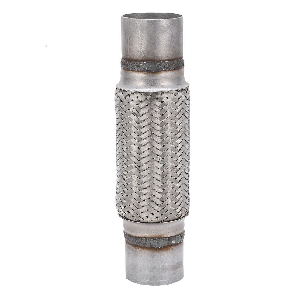 2.5X12in Stainless Steel Car Exhaust Flexi Pipe Universal Vibration Reducer 3711391557185