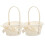 4Pcs Hand Woven Flower Basket with Handle Beige Wicker Storage Basket 2