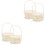 4Pcs Hand Woven Flower Basket with Handle Beige Wicker Storage Basket 5