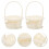 4Pcs Hand Woven Flower Basket with Handle Beige Wicker Storage Basket 10