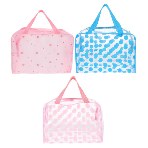 3Stk Bunte Transparente PVC Kosmetiktasche Reise Toilettenbeutel 1