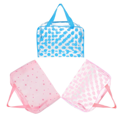 3Stk Bunte Transparente PVC Kosmetiktasche Reise Toilettenbeutel 2