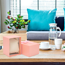 Pinkes Schleifen-Band-Uhrenaufbewahrungsbox für Geschenke und Aufbewahrung 7x7,5x10 cm