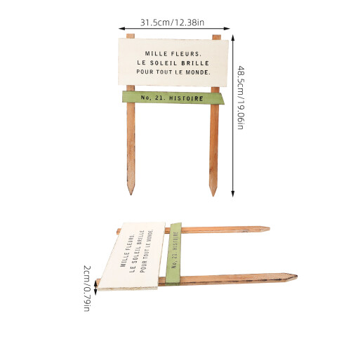 holzstab schild garten deko retro blumenbeet schild 1