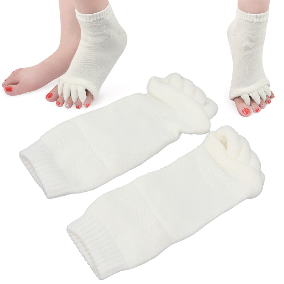 Professional Five Toe Separator Socks for Pain Relief, Soft Polyester, One Size