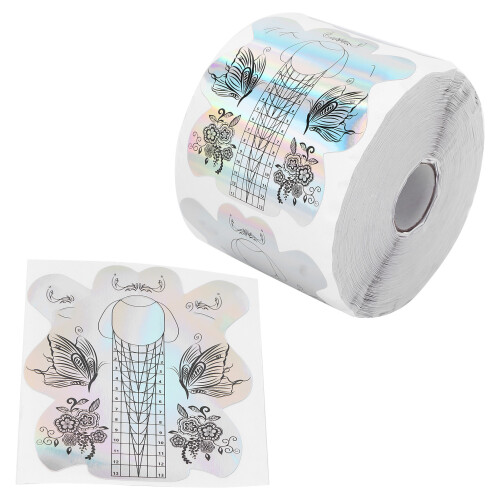 300pcs Self-Adhesive Nail Gel Forms for Extensions, PVC, 8.6x7.1cm