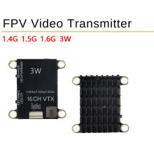 2X 1.4G 1.5G 1.6G 3W VTX 16CH Transmissor de Áudio e Vídeo FPV de Alta Potência NTSC/PAL para Drone RC de Longo Alcance FPV