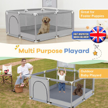 Baby Playpen Portable Child Safety Yard Activity Center w/ Basketball Hoop