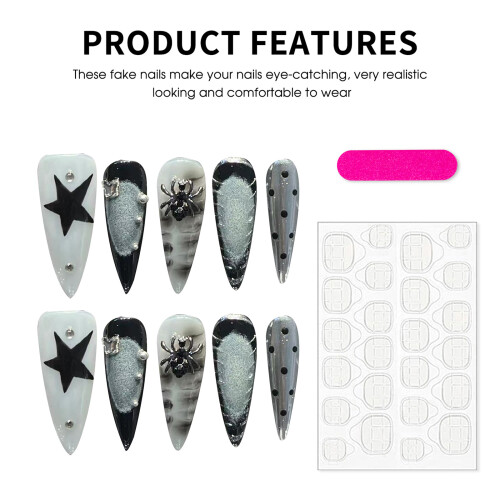 (size) Punk Metal False Nails 10PCS for Party 1