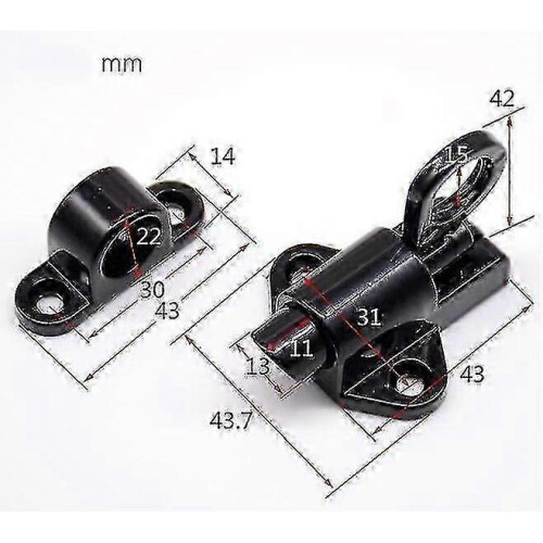 4 Pack Black Aluminum Alloy Security Automatic Window Gate Lock Spring Load Bolt Latch 1