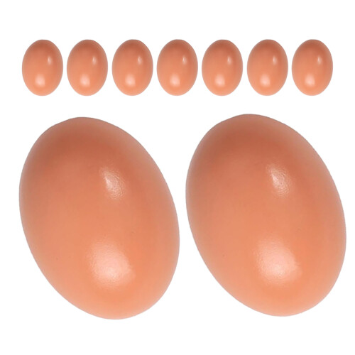 18 Pcs Realistic Wooden Fake Chicken Eggs for Nest Box Training 2