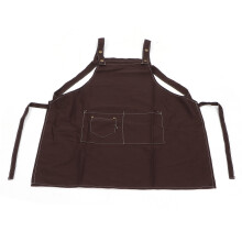 Adjustable Brown Canvas Nail Art Apron for Salon & Kitchen, 70.5x64cm